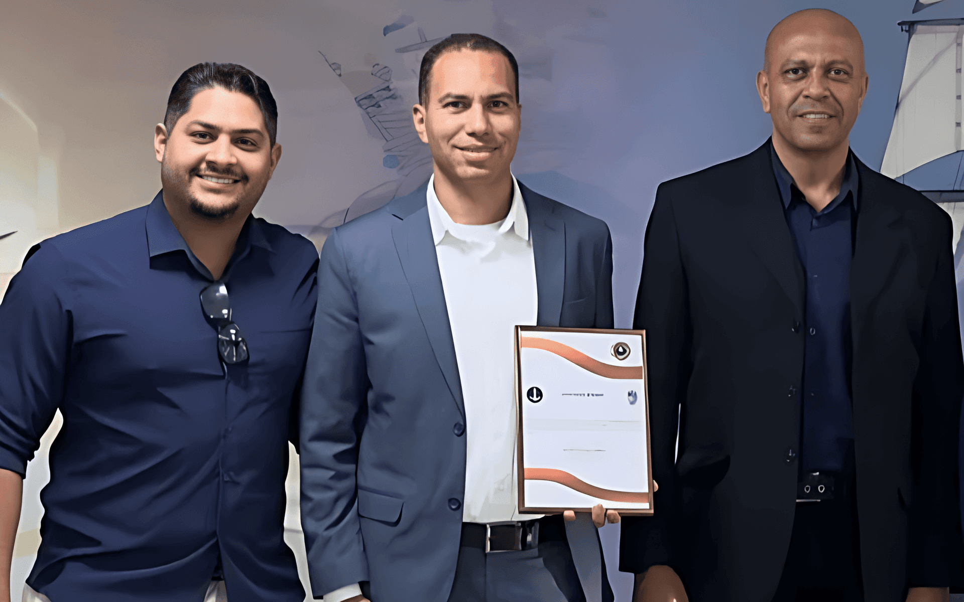 Equipe Ascon recebendo prêmio